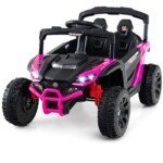 Elektrinis vaikiškas automobilis su nuotolinio valdymo pulteliu (Rožinė)