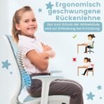 Reguliuojamo aukščio ergonomiški vaikiškos kėdės ratukai (Mėlyna)