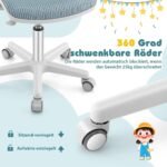 Reguliuojamo aukščio ergonomiški vaikiškos kėdės ratukai (Mėlyna)