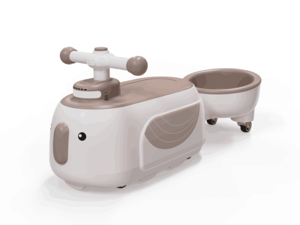 Vaikiškas paspiriamasis automobilis su priekaba ir daiktadėže (Smėlio)