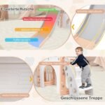 9in1 Vaikų žaidimų aikštelė su krepšinio lanku ir tuneliu (Rožinė)