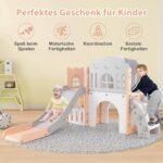 9in1 Vaikų žaidimų aikštelė su krepšinio lanku ir tuneliu (Rožinė)