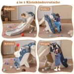 Daugiafunkcinė vaikiška čiuožykla su krepšinio lenta (Pilka)