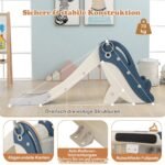 Daugiafunkcinė vaikiška čiuožykla su krepšinio lenta (Pilka)