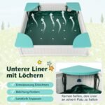 Smėlio dėžė su suoliukais ir apsauginiu uždangalu (Balta)