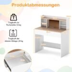 Stalas vaikams su integruota įkrovimo stotele ir kamštine lenta (Balta)