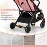 Kompaktiškas kelioninis vežimėlis su reguliuojamu atlošu (Rožinė)