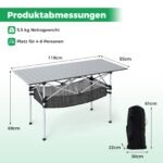 Sulankstomas aliuminio stovyklos ir iškylų stalas (Sidabrinė)