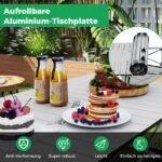 Sulankstomas aliuminio stovyklos ir iškylų stalas (Sidabrinė)