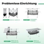 Sulankstomas aliuminio stovyklos ir iškylų stalas (Sidabrinė)