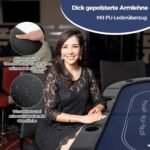 Sulankstomas pokerio stalas 8 žaidėjams su puodelių laikikliais (Mėlyna)