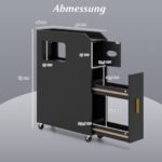 Siauras vonios organizatorius su stalčiumi ir tualetinio šepetėlio laikikliu (Juoda)