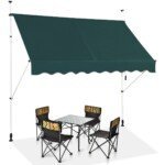 Ištraukiama balkono markizė 200 cm pločio reguliuojamo aukščio (Žalia)