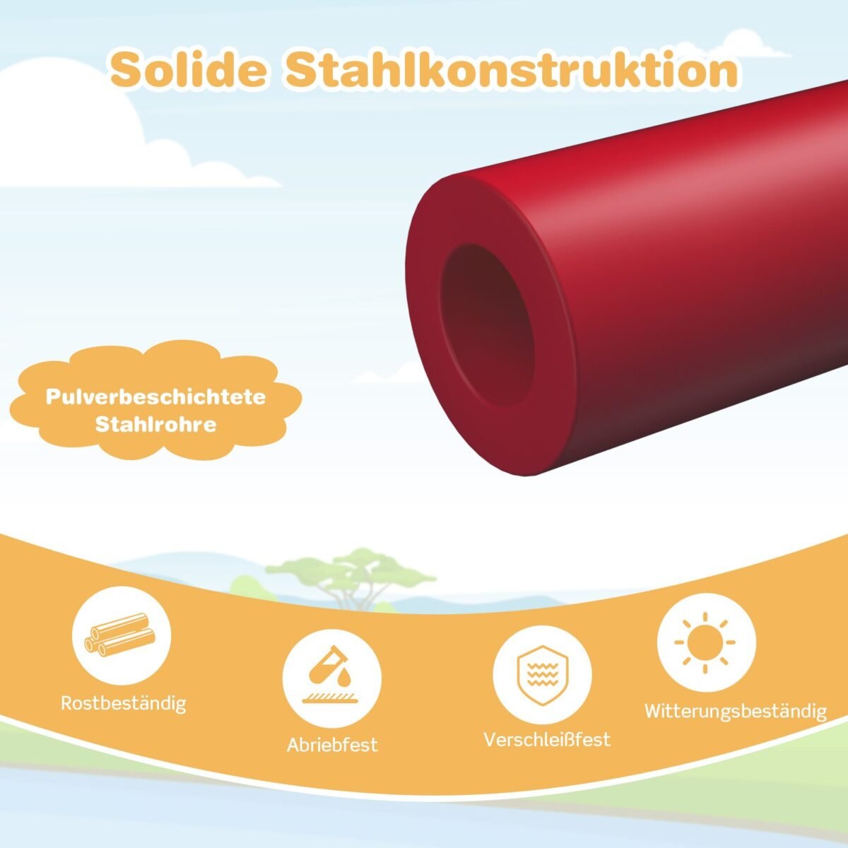 Vaikų kopūstgalvis su čiuožykla ir platforma (Oranžinė)