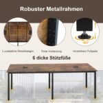 Konferencinis stalas 240 cm su dviem laidų pravedimais iki 10 žmonių (Rustiška ruda)