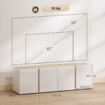 Iki 65 colių TV spintelė su švelnaus uždarymo durelėmis