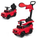 Vaikiškas automobilis su stumiamąja rankena (Raudona)