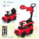 Vaikiškas automobilis su stumiamąja rankena (Raudona)