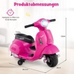 Elektrinis vaikiškas motociklas su LED žibintu ir atraminiais ratukais (Rožinė)