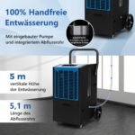 Galingas oro sausintuvas 66 L/parą našumo su automatiniu atitirpinimu (Mėlyna)