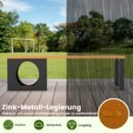Lauko metalinis suoliukas su integruotu kačių nameliu (Kavos)