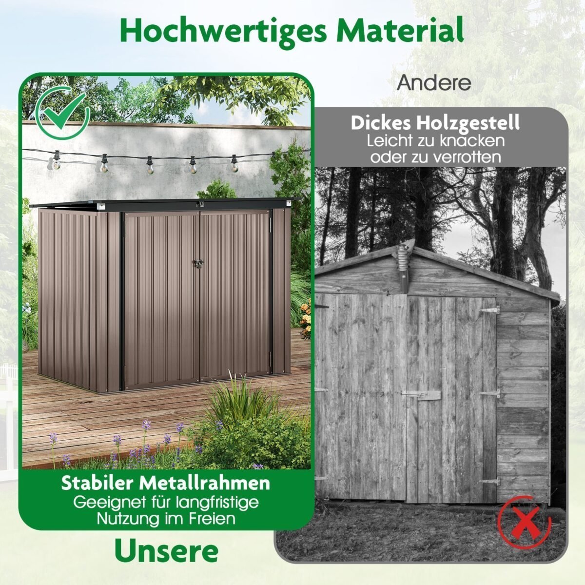 Metalinė lauko spintelė dviem šiukšlių dėžėms (Ruda)