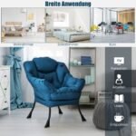 Ergonomiškas poilsio krėslas su porankiais ir šonine kišene (Tamsiai mėlyna)