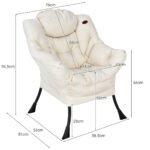 Patogus fotelis su porankiais ir šonine kišene (Smėlio)