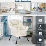 Patogus fotelis su porankiais ir šonine kišene (Smėlio)