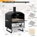 Kempingo tipo picos ir maisto krosnis su 40 cm akmeniu (Juoda)