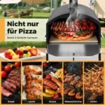 Kempingo tipo picos ir maisto krosnis su 40 cm akmeniu (Juoda)