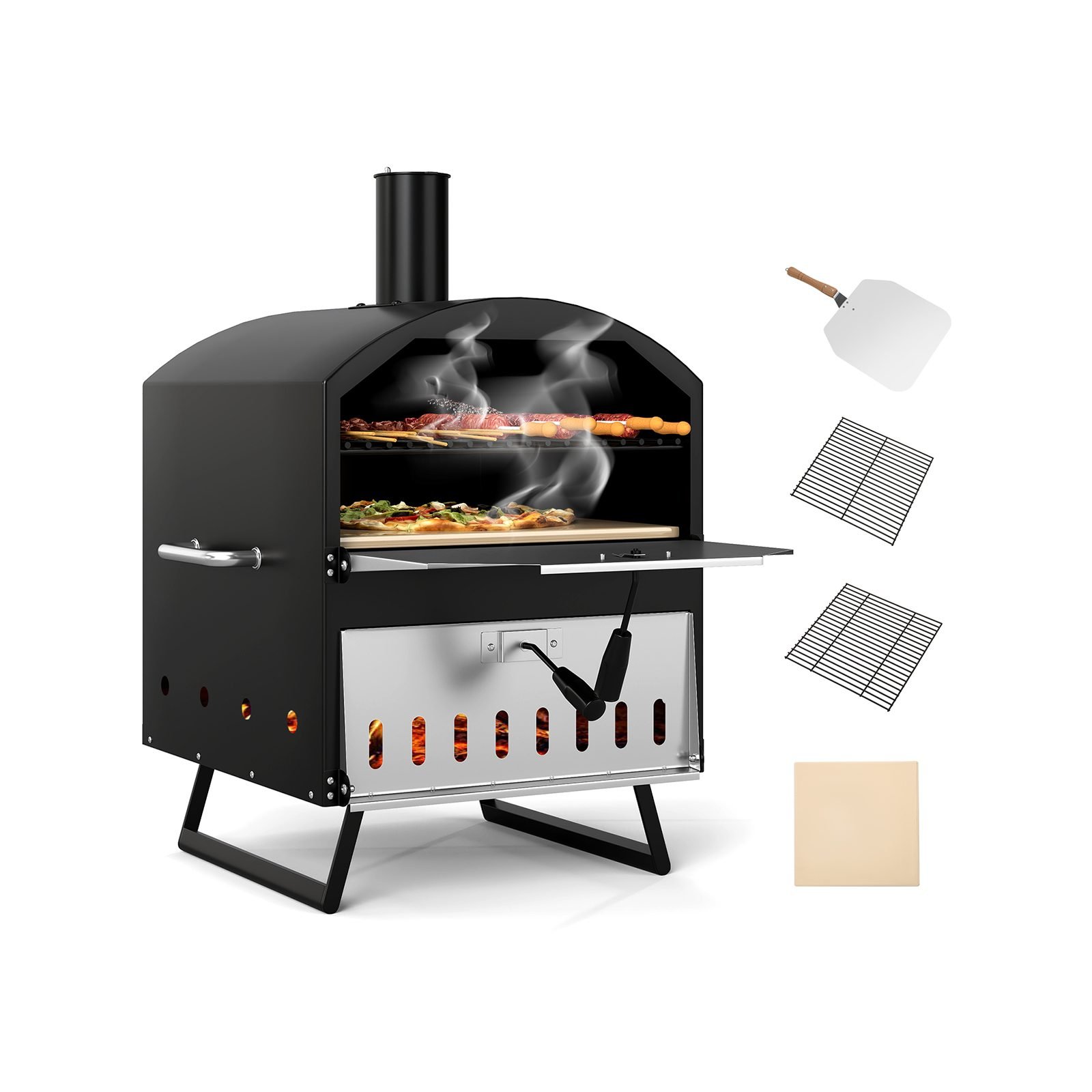 outdoor40cmholzofenpizzaofen2schichtenpizzamakermitquadratischemsteinpizzaschaufelgrillrostenschwarz_1755745512519_image_8 Kempingo tipo picos ir maisto krosnis su 40 cm akmeniu (Juoda)