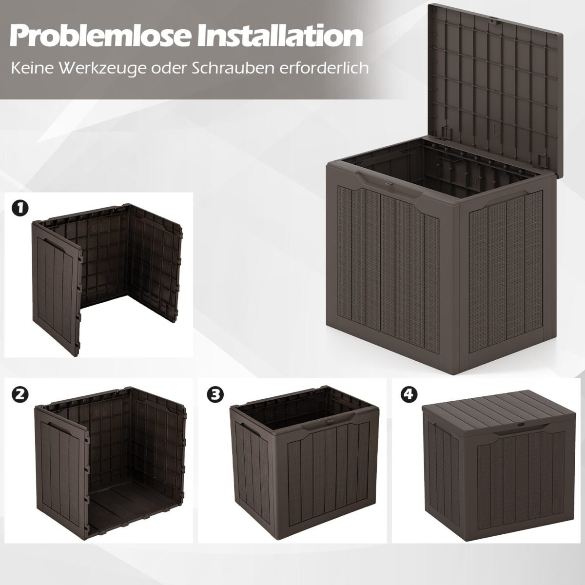 Lauko sandėliavimo dėžė su užraktu 96 L (Ruda)