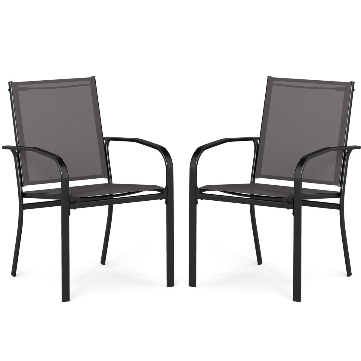 Lauko valgomojo kėdžių komplektas 2 vnt. pilkas (Pilka)