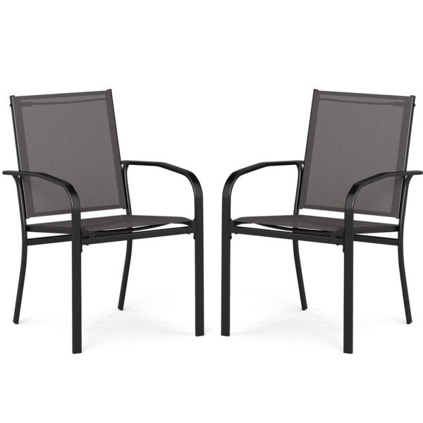 Lauko valgomojo kėdžių komplektas 2 vnt. pilkas (Pilka)