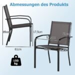 Lauko valgomojo kėdžių komplektas 2 vnt. pilkas (Pilka)