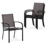 Lauko valgomojo kėdės 4 vnt. su kvėpuojančiu audiniu (Pilka)