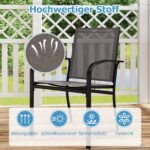 Lauko valgomojo kėdės 4 vnt. su kvėpuojančiu audiniu (Pilka)