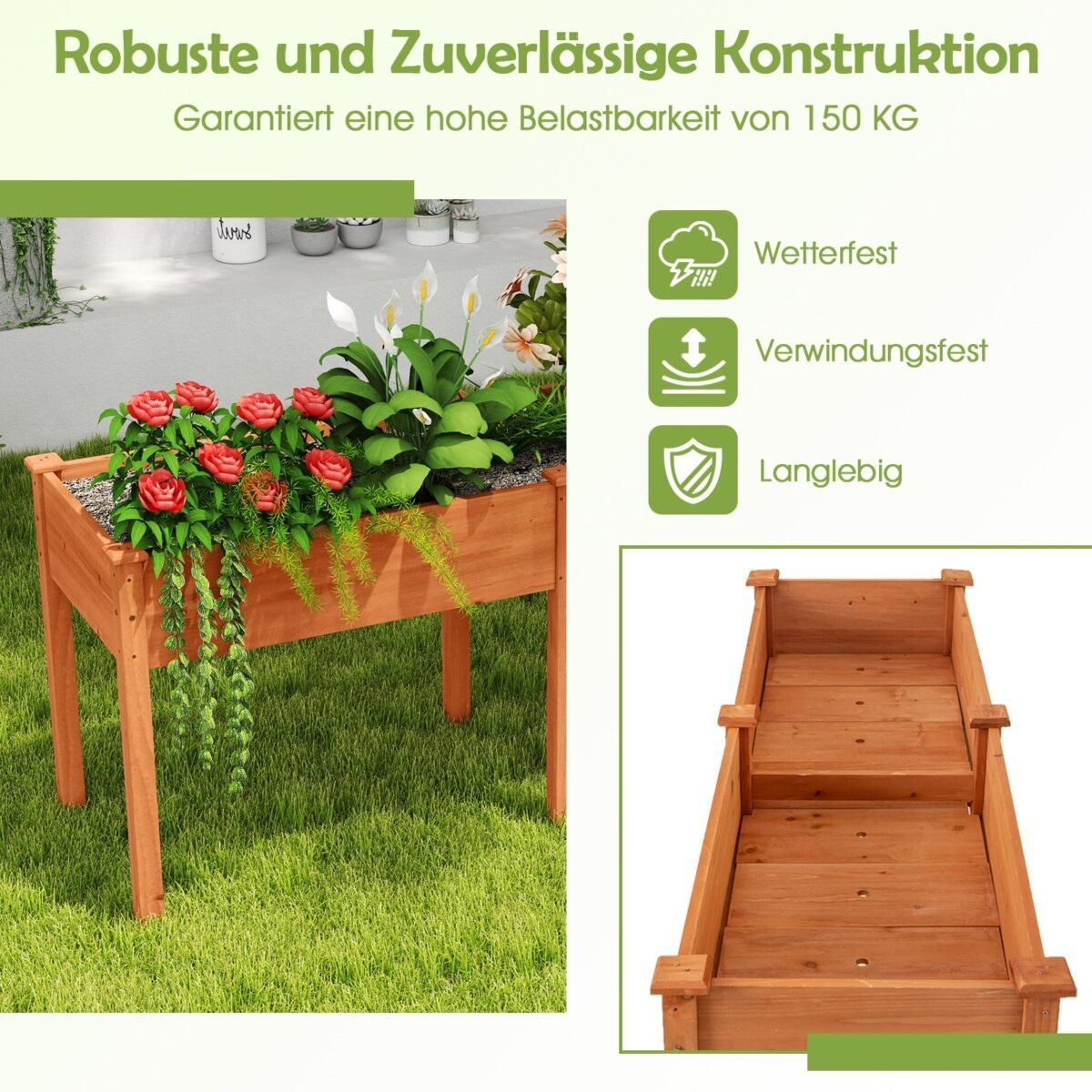 Lauko pakeltas medinis lysvas su pertvara (Geltona)