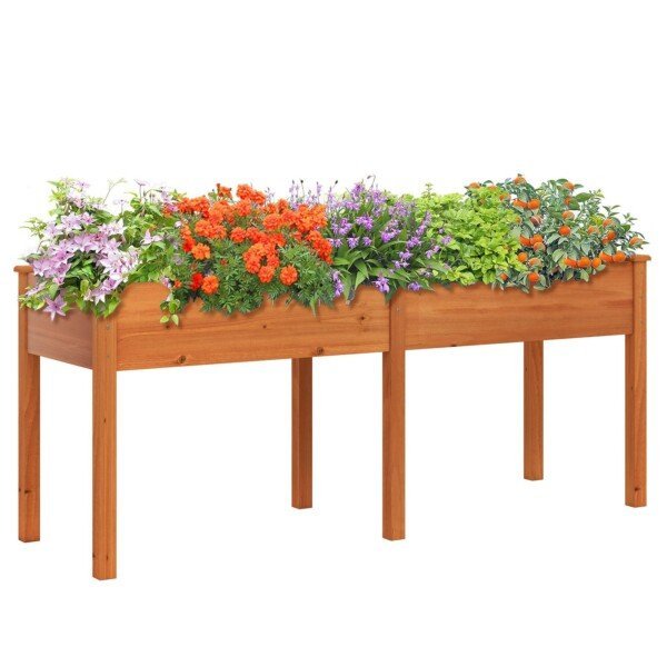 Lauko pakeltas medinis lysvas su pertvara (Geltona)