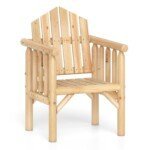 Medinis lauko fotelis su atlošiama atrama ir porankiais (Natūrali)