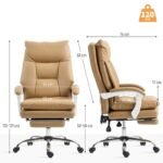 Ergonominė biuro kėdė su atlenkiamu atlošu ir ištraukiamu pakoju