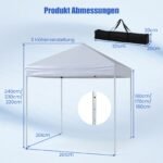 Pop-up sulankstomas paviljonas 2x2m atsparus vandeniui ir UV spinduliams (Balta)