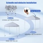 Pop-up sulankstomas paviljonas 2x2m atsparus vandeniui ir UV spinduliams (Balta)