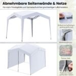 Sodo paviljonas su stogu ir vėjo fiksatoriais (Balta)