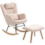 Ergonomiškas supamasis krėslas su pakoja ir flisiniu apmušalu