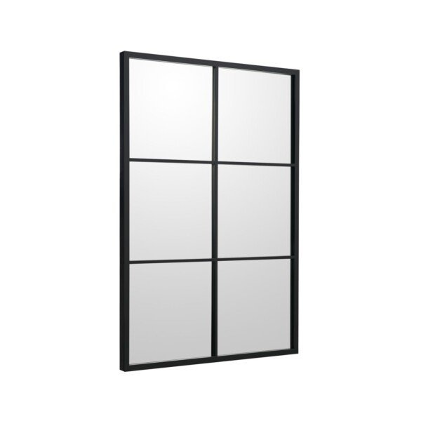 Stačiakampis veidrodis metaliniu rėmu (Juoda)