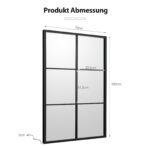 Stačiakampis veidrodis metaliniu rėmu (Juoda)