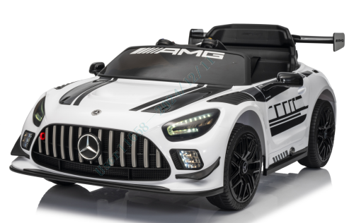 Elektrinis vaikiškas automobilis Mercedes-AMG GT3 su nuotolinio valdymo pultu (Balta)