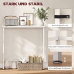 Siauras konsolinis staliukas su marmuro imitacijos stalviršiu